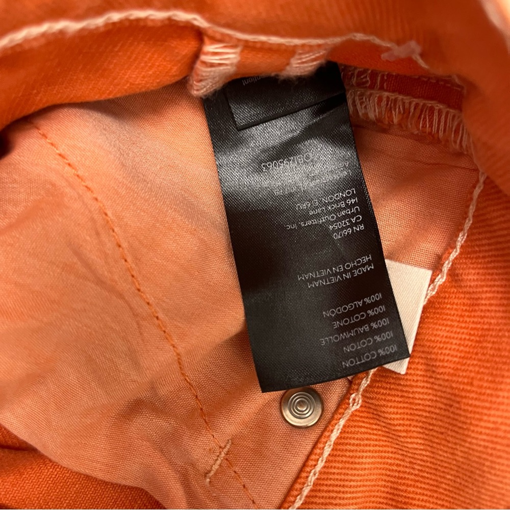 BDG Pumpkin Orange Denim Carpenter Shorts - Picture 11 of 12